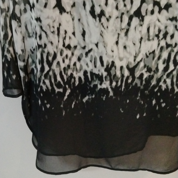 Calvin Klein Long Sleeve Round Neck Ombré Leopard Print Chiffon Tunic Size Med - Picture 12 of 12